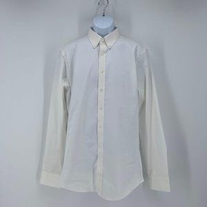 Nordstrom Men's Shop White Tech Smart Trim Fit Button Up Shirt Size 16